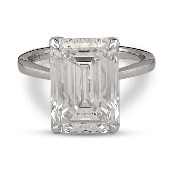 IGI Graded 7.09ct Emerald Cut Lab-Grown Diamond Solitaire Engagement Ring 14k White Gold