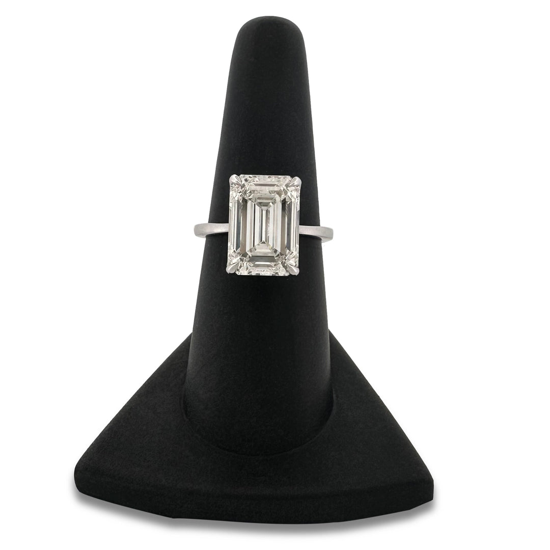 IGI Graded 7.09ct Emerald Cut Lab-Grown Diamond Solitaire Engagement Ring 14k White Gold