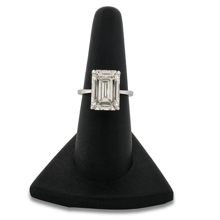 IGI Graded 7.09ct Emerald Cut Lab-Grown Diamond Solitaire Engagement Ring 14k White Gold