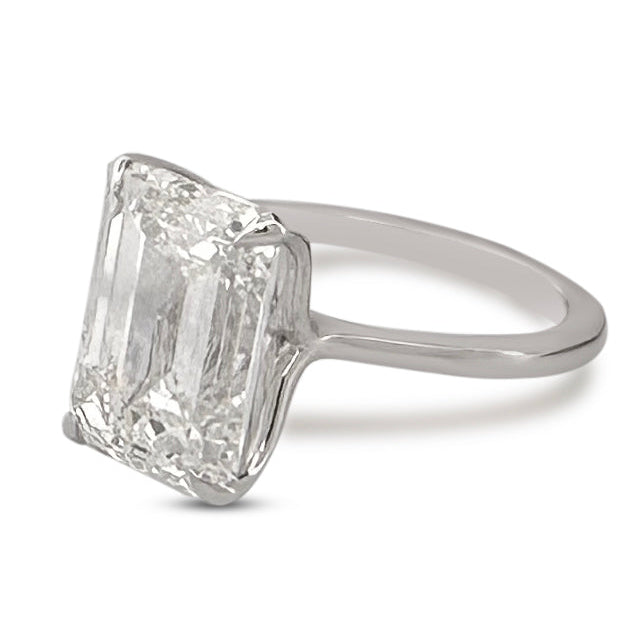 IGI Graded 7.09ct Emerald Cut Lab-Grown Diamond Solitaire Engagement Ring 14k White Gold