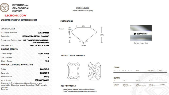 IGI Graded 6.24ct Radiant Cut with Trilliants & Hidden Halos Lab-Grown Diamond Engagement Ring in 14k White Gold