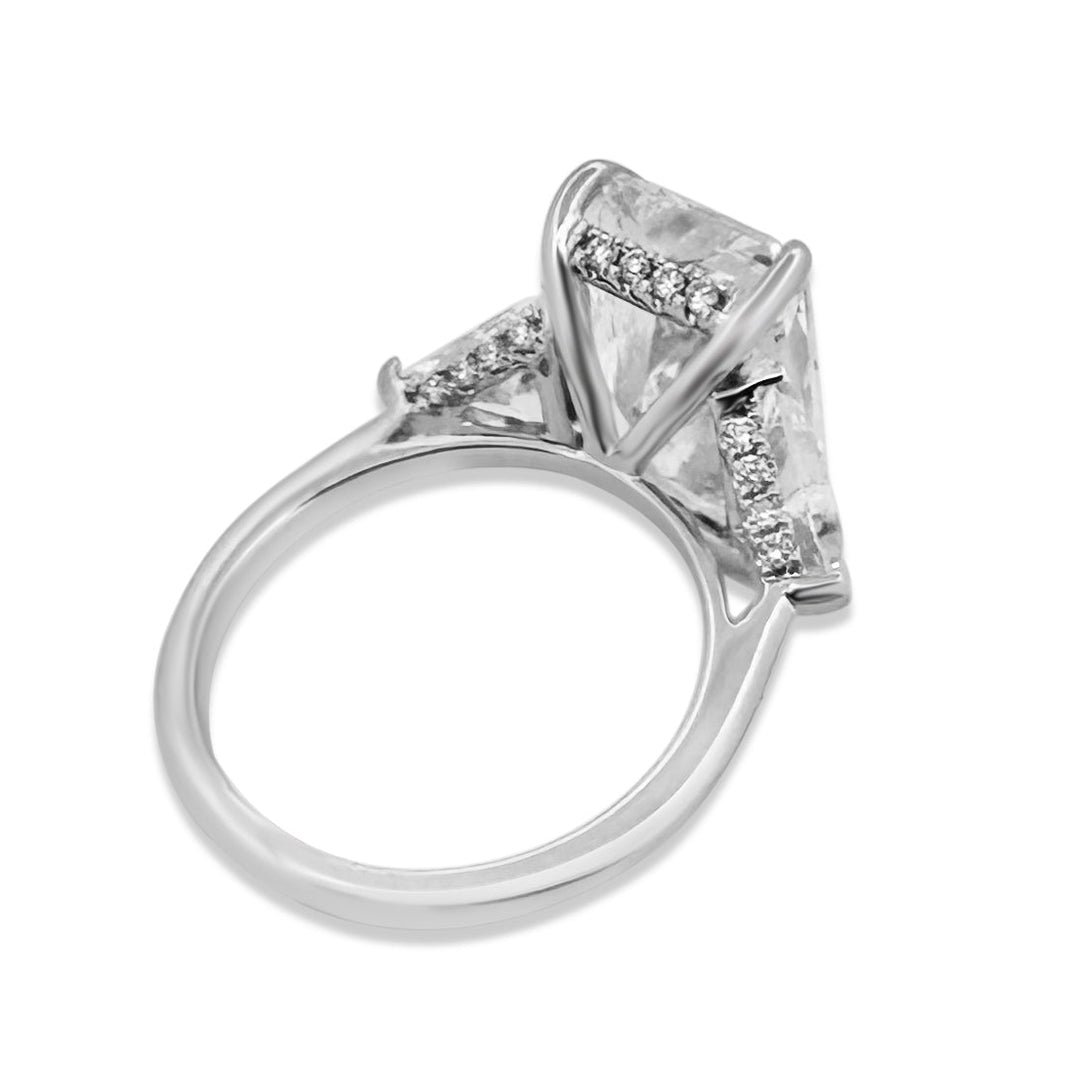 IGI Graded 6.24ct Radiant Cut with Trilliants & Hidden Halos Lab-Grown Diamond Engagement Ring in 14k White Gold