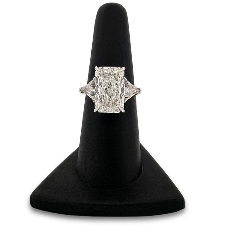 IGI Graded 6.24ct Radiant Cut with Trilliants & Hidden Halos Lab-Grown Diamond Engagement Ring in 14k White Gold