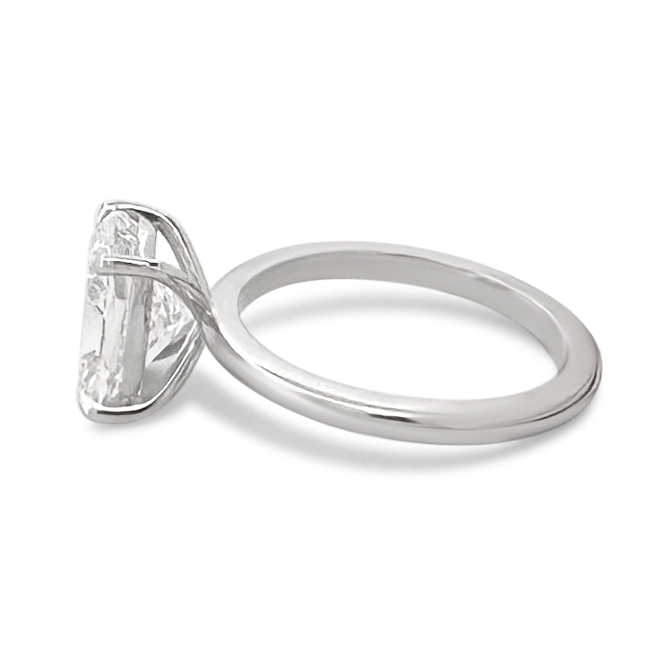 IGI Graded 3.01ct Cushion Cut Lab-Grown Diamond Solitaire Engagement Ring in 14k White Gold