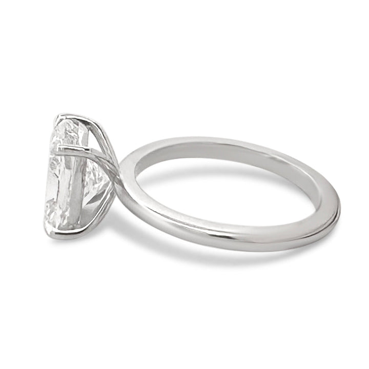 IGI Graded 3.01ct Cushion Cut Lab-Grown Diamond Solitaire Engagement Ring in 14k White Gold