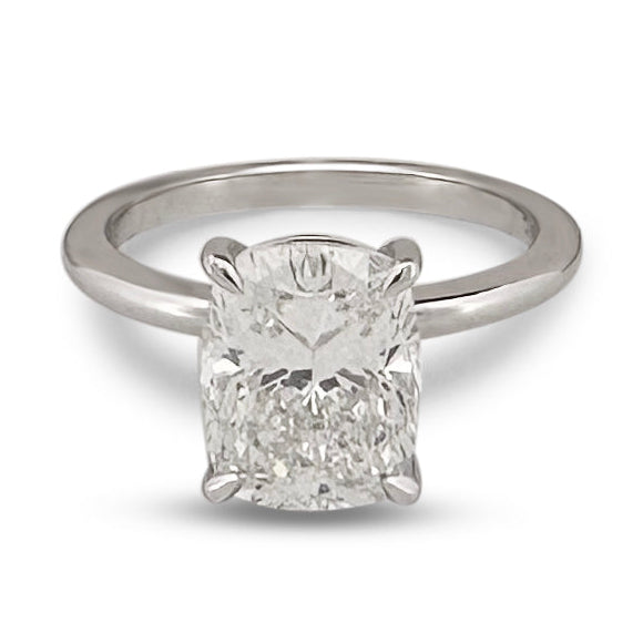 IGI Graded 3.01ct Cushion Cut Lab-Grown Diamond Solitaire Engagement Ring in 14k White Gold