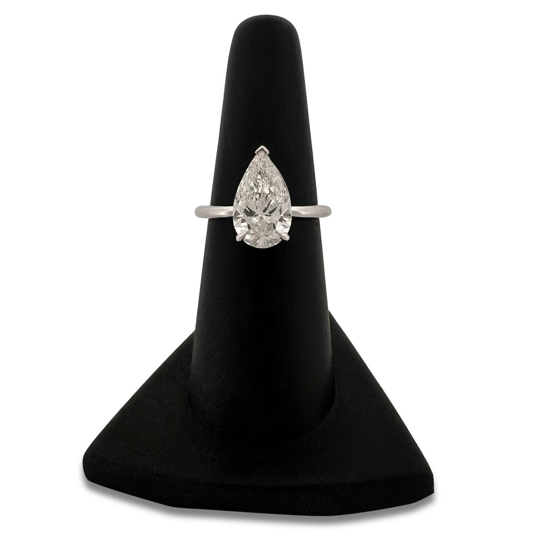 IGI Graded 3ct Pear Cut Lab-Grown Diamond Solitaire Engagement Ring in 14k White Gold
