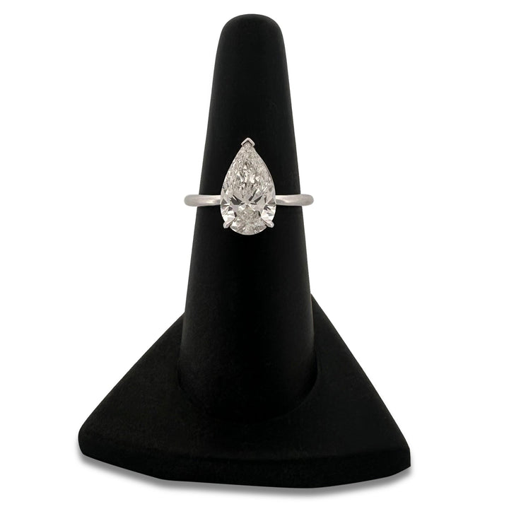IGI Graded 3ct Pear Cut Lab-Grown Diamond Solitaire Engagement Ring in 14k White Gold