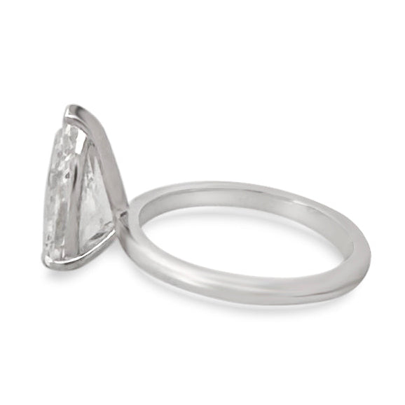 IGI Graded 3ct Pear Cut Lab-Grown Diamond Solitaire Engagement Ring in 14k White Gold