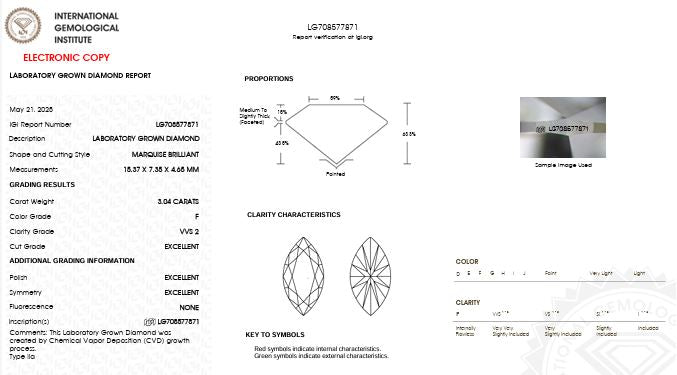 IGI Graded 3.04ct Marquise with Round Brilliant Lab-Grown Diamond Hidden Halo Engagement Ring in 14k White Gold