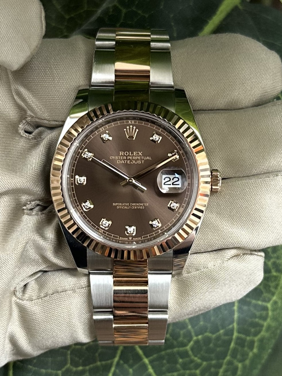 2021 Rolex Datejust 41mm Two-tone Rose Gold and Stainless Oyster Bracelet Watch with Box & Papers