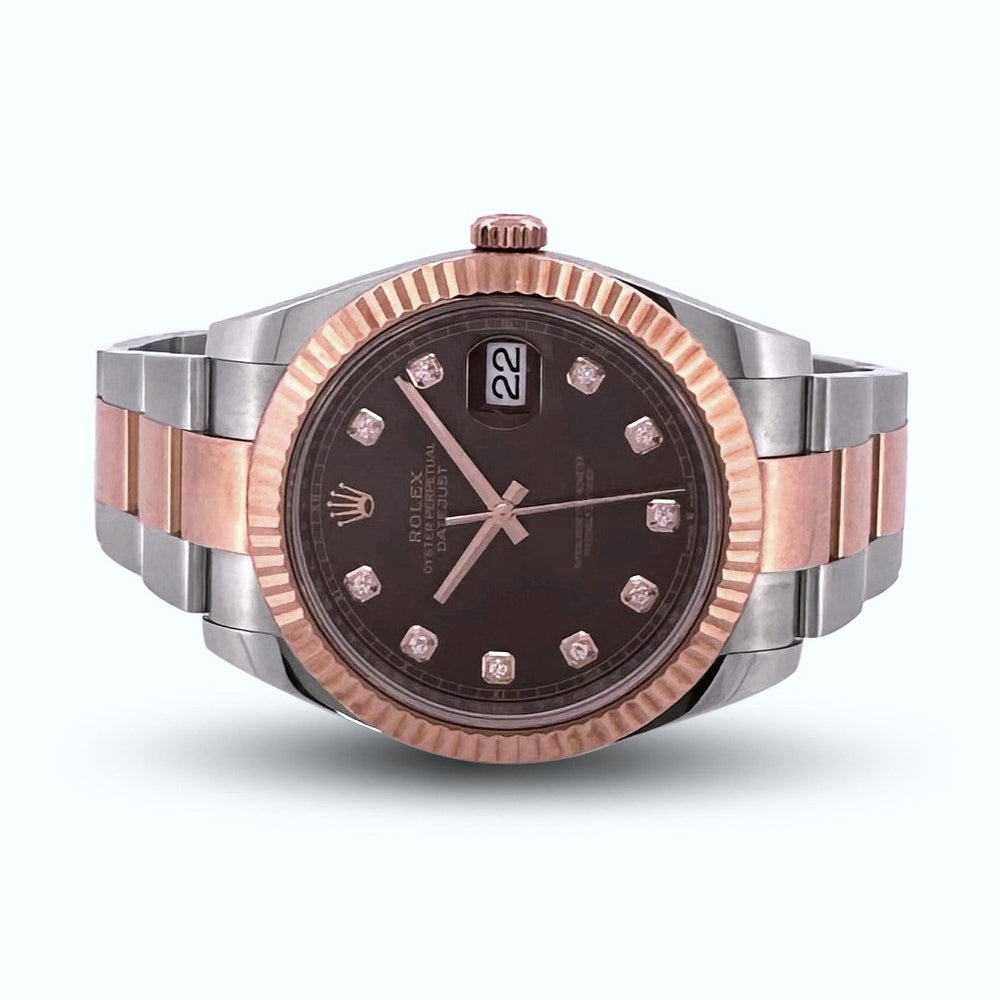 2021 Rolex Datejust 41mm Two-tone Rose Gold and Stainless Oyster Bracelet Watch with Box & Papers