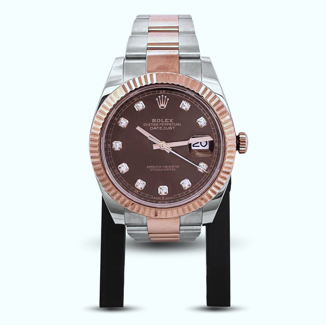 2021 Rolex Datejust 41mm Two-tone Rose Gold and Stainless Oyster Bracelet Watch with Box & Papers