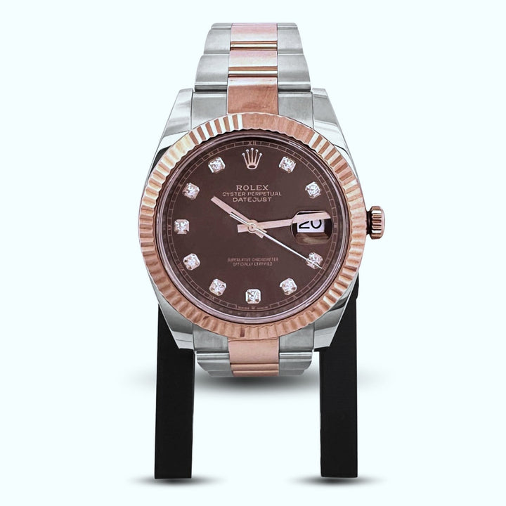 2021 Rolex Datejust 41mm Two-tone Rose Gold and Stainless Oyster Bracelet Watch with Box & Papers