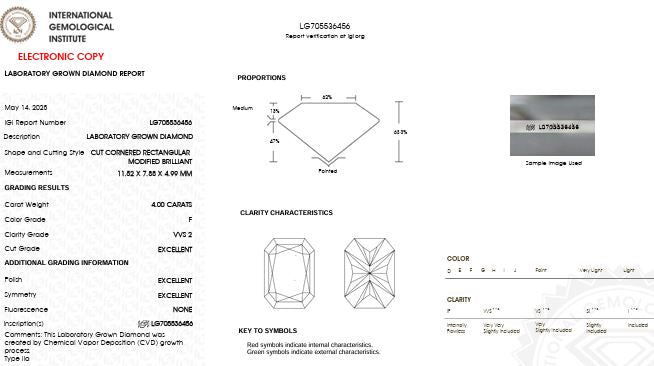 IGI Graded 5.09ctw Radiant Cut with Trilliants Lab-Grown Diamond 3-Stone Engagement Ring in 14k White Gold