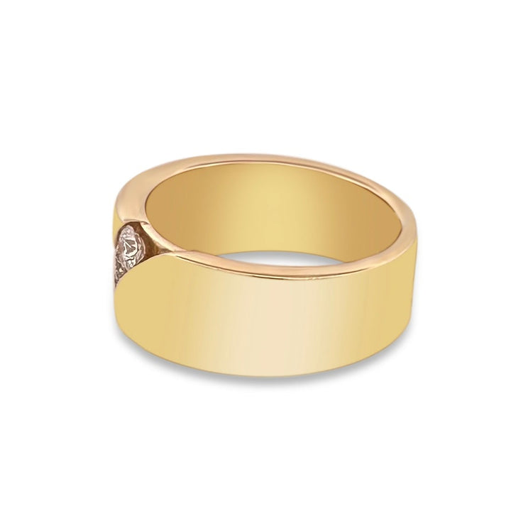 0.54ctw Round Brilliant Lab-Grown Diamond Gent's 3-Stone 14k Yellow Gold Ring