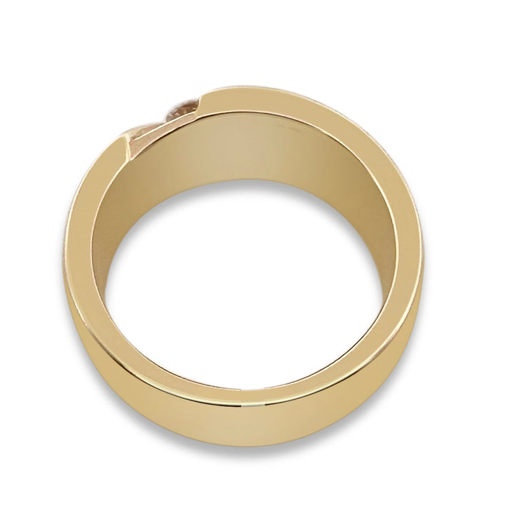 0.54ctw Round Brilliant Lab-Grown Diamond Gent's 3-Stone 14k Yellow Gold Ring