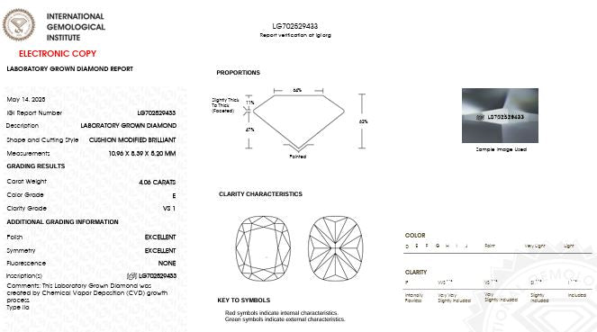 IGI Graded 5.47ctw Cushion & Trilliant Lab-Grown Diamond 3-Stone Engagement Ring in 14k Yellow Gold