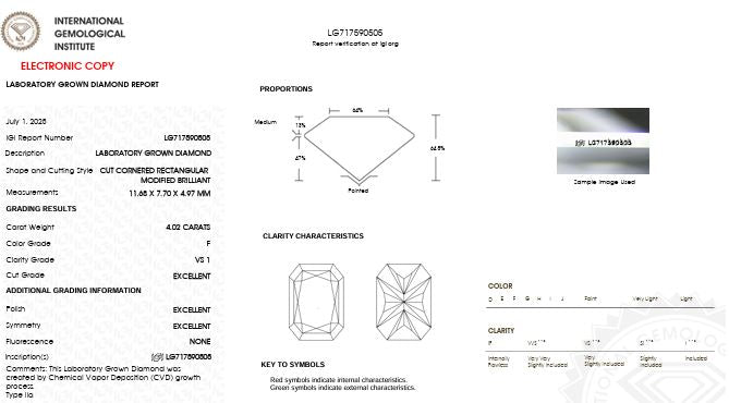 IGI Graded 5.65ctw Radiant Cut Lab-Grown Diamond 3-Stone Engagement Ring in 14k Gold