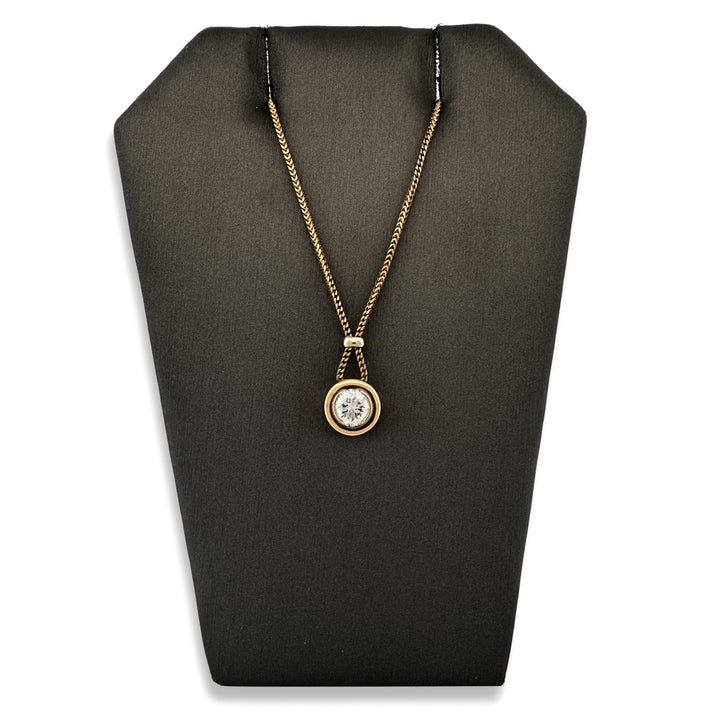 1.18ct Round Brilliant Natural Diamond Solitaire Pendant Necklace in 18k Two-tone Gold