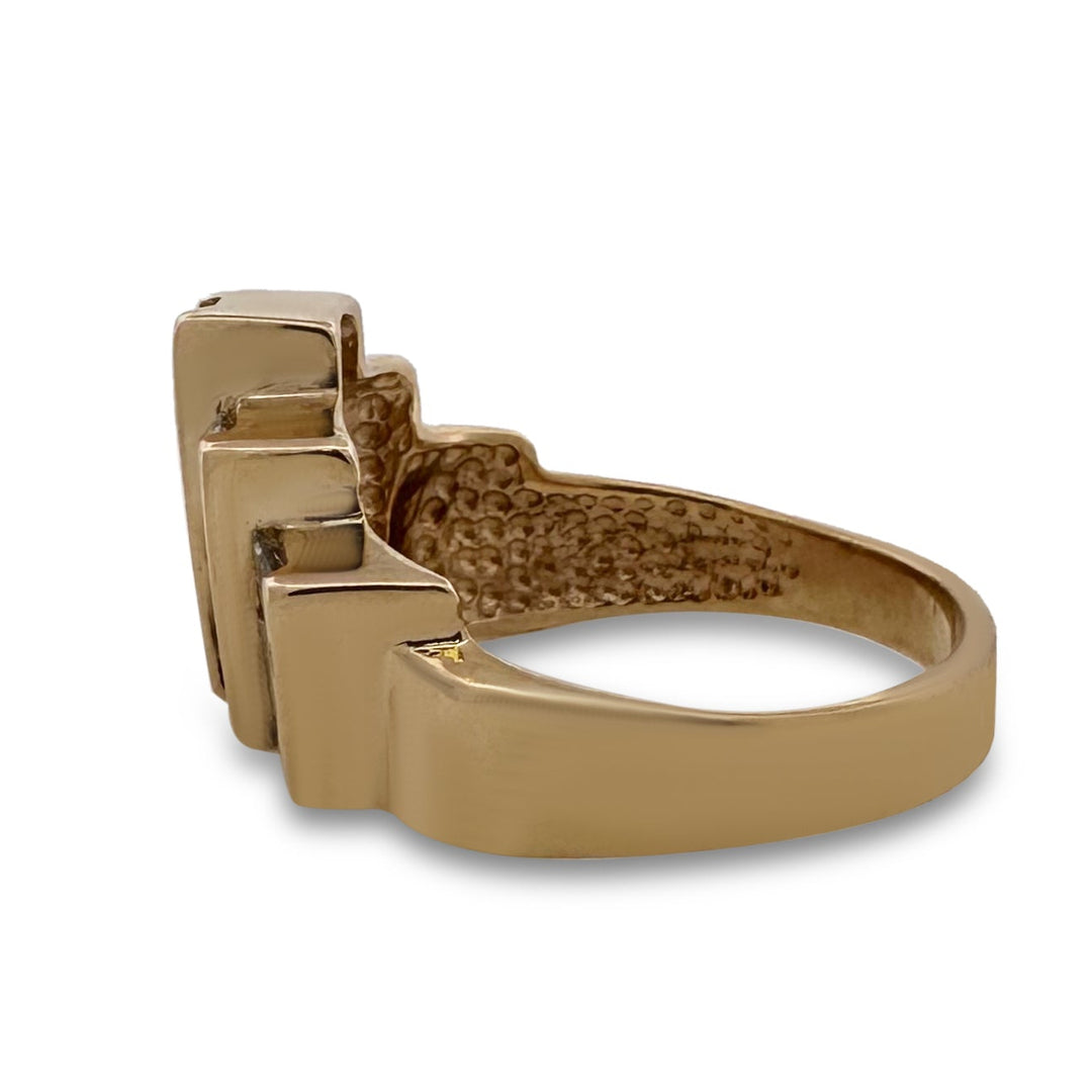 0.66ctw Baguette & Round Brilliant Natural Diamond Cocktail Ring in 14k Yellow Gold