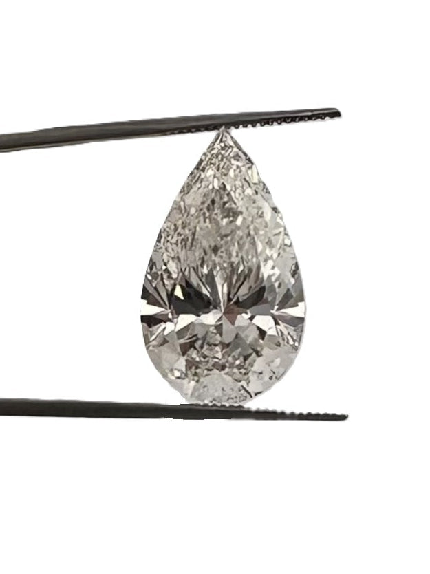 Loose IGI Graded 10.51ct Pear Shaped Lab-Grown Diamond, F Color, VS1 Clarity