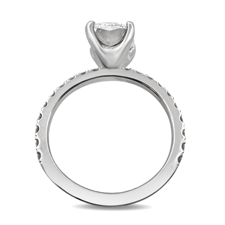 GIA Graded 2.01ct Cushion Cut & Round Brilliant Natural Diamond Engagement Ring in Platinum