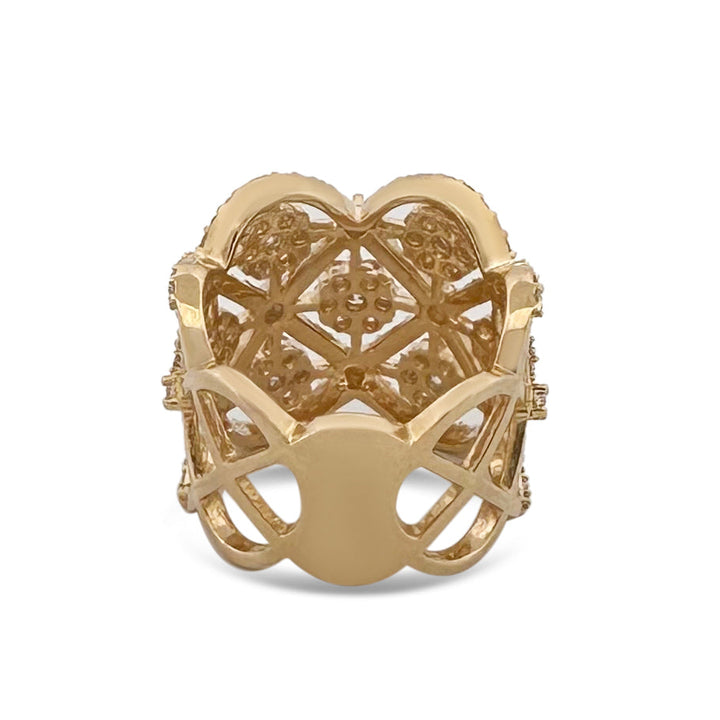 2.50ctw Round Brilliant Natural Diamond Openwork Ring in 14k Yellow Gold