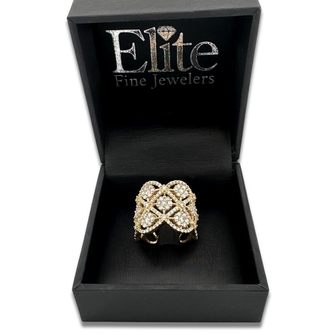 2.50ctw Round Brilliant Natural Diamond Openwork Ring in 14k Yellow Gold