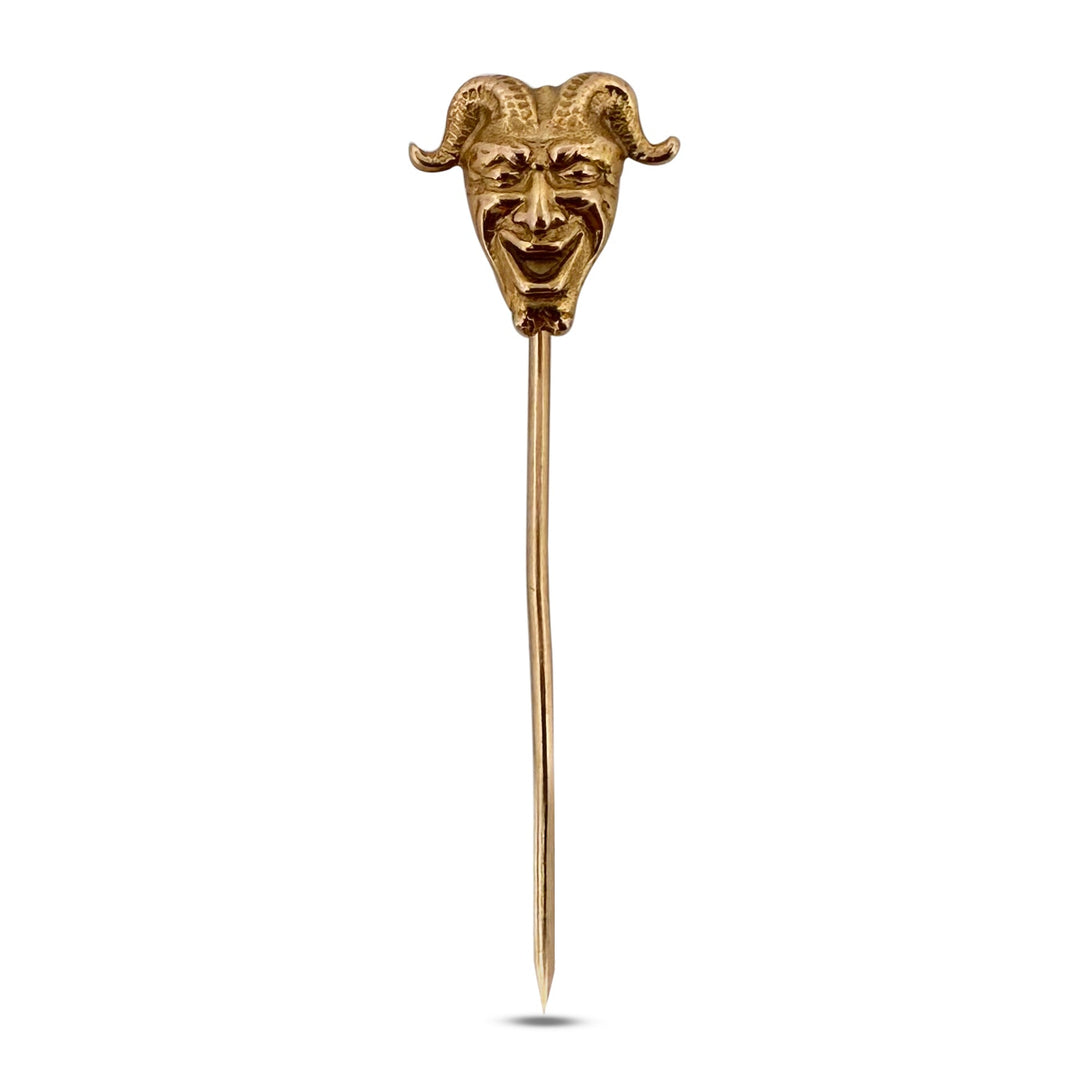 Antique Devil Stick Pin in 14k Yellow Gold