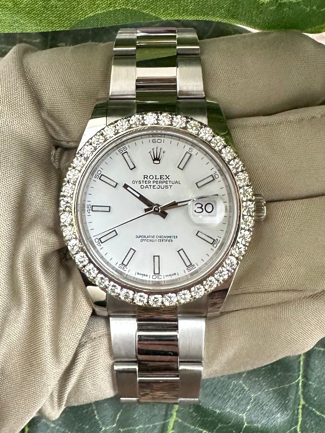 2018 Rolex Datejust 41mm Stainless Steel Oyster Bracelet Watch with Diamond Bezel, Box & Papers