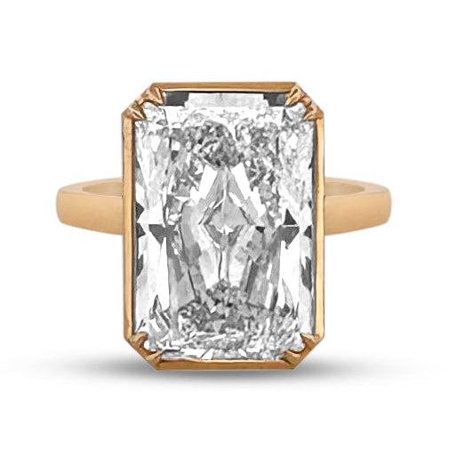 IGI Graded 10.02ct Radiant Cut Lab-Grown Diamond Solitaire Engagement Ring in 14k Yellow Gold