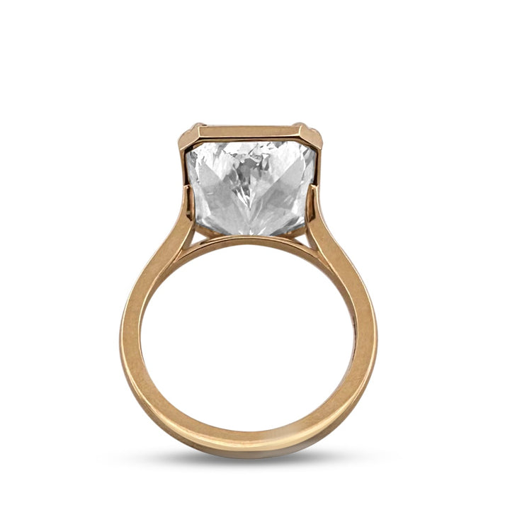 IGI Graded 10.02ct Radiant Cut Lab-Grown Diamond Solitaire Engagement Ring in 14k Yellow Gold