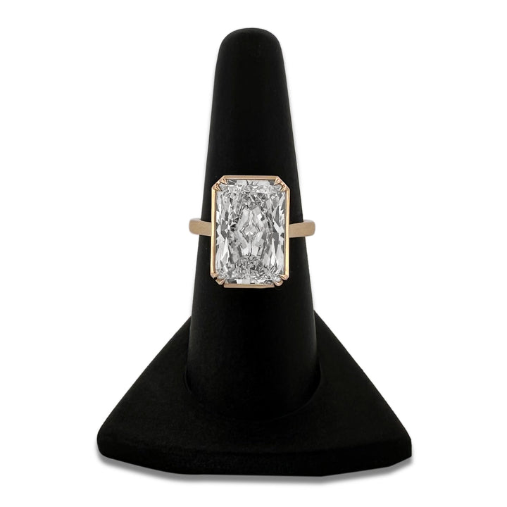 IGI Graded 10.02ct Radiant Cut Lab-Grown Diamond Solitaire Engagement Ring in 14k Yellow Gold