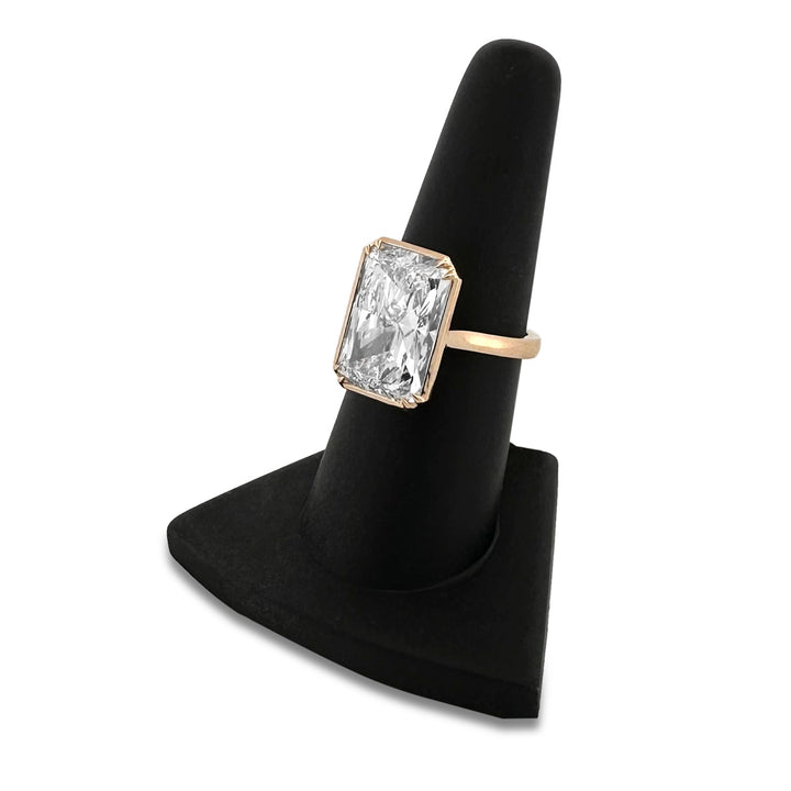 IGI Graded 10.02ct Radiant Cut Lab-Grown Diamond Solitaire Engagement Ring in 14k Yellow Gold