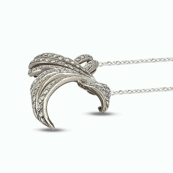 2ctw Round Brilliant Natural Diamond Bow Necklace in 14k White Gold