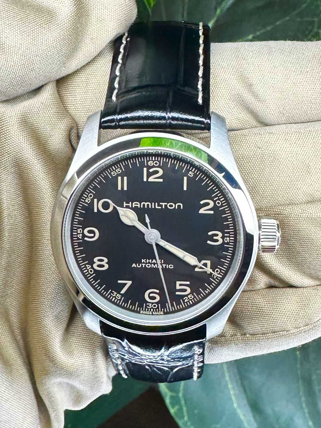 2025 Hamilton Khaki Murph 38mm Stainless Steel Leather Strap Watch with Box