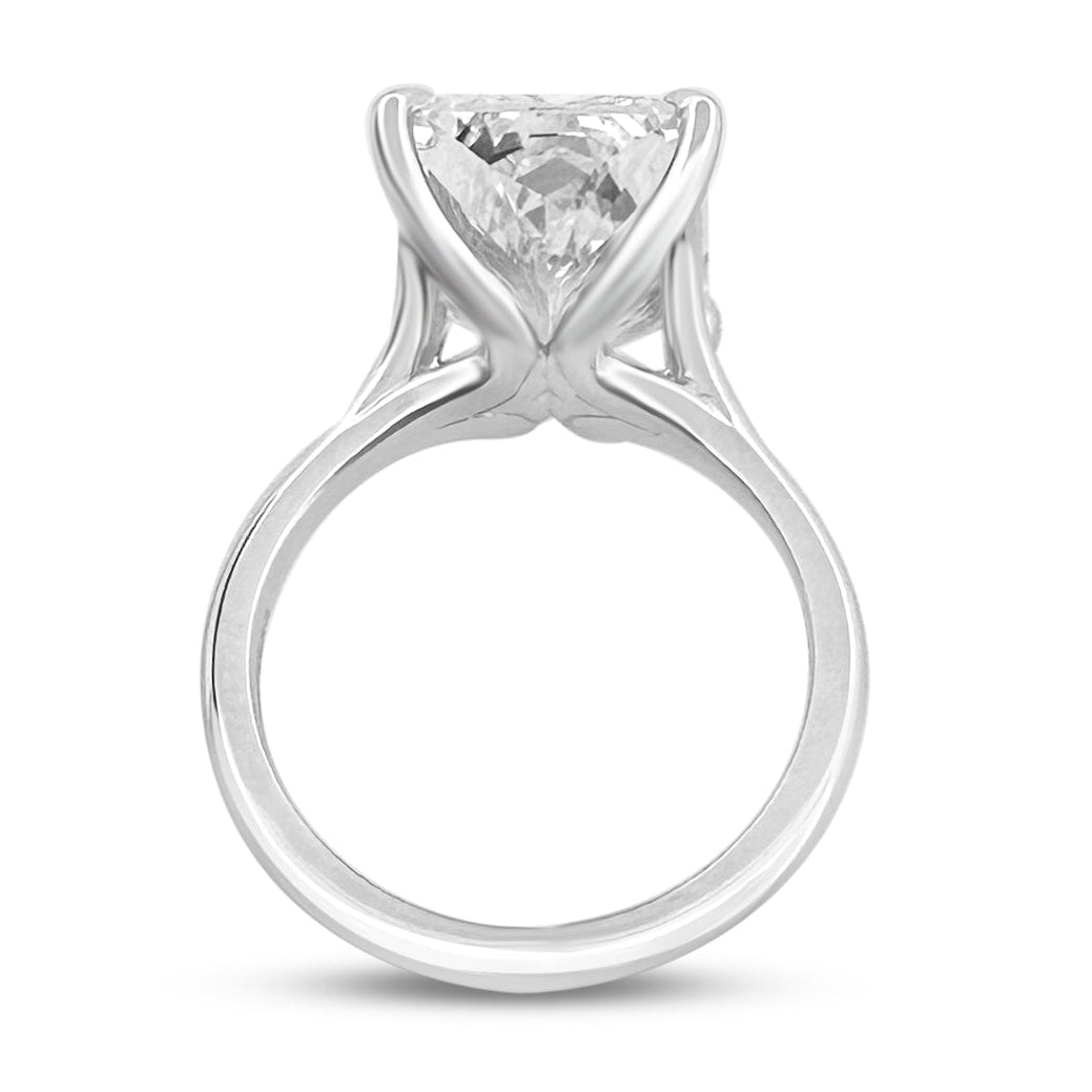 IGI Graded 8.16ct Radiant Cut Lab-Grown Diamond Solitaire Engagement Ring in 14k White Gold