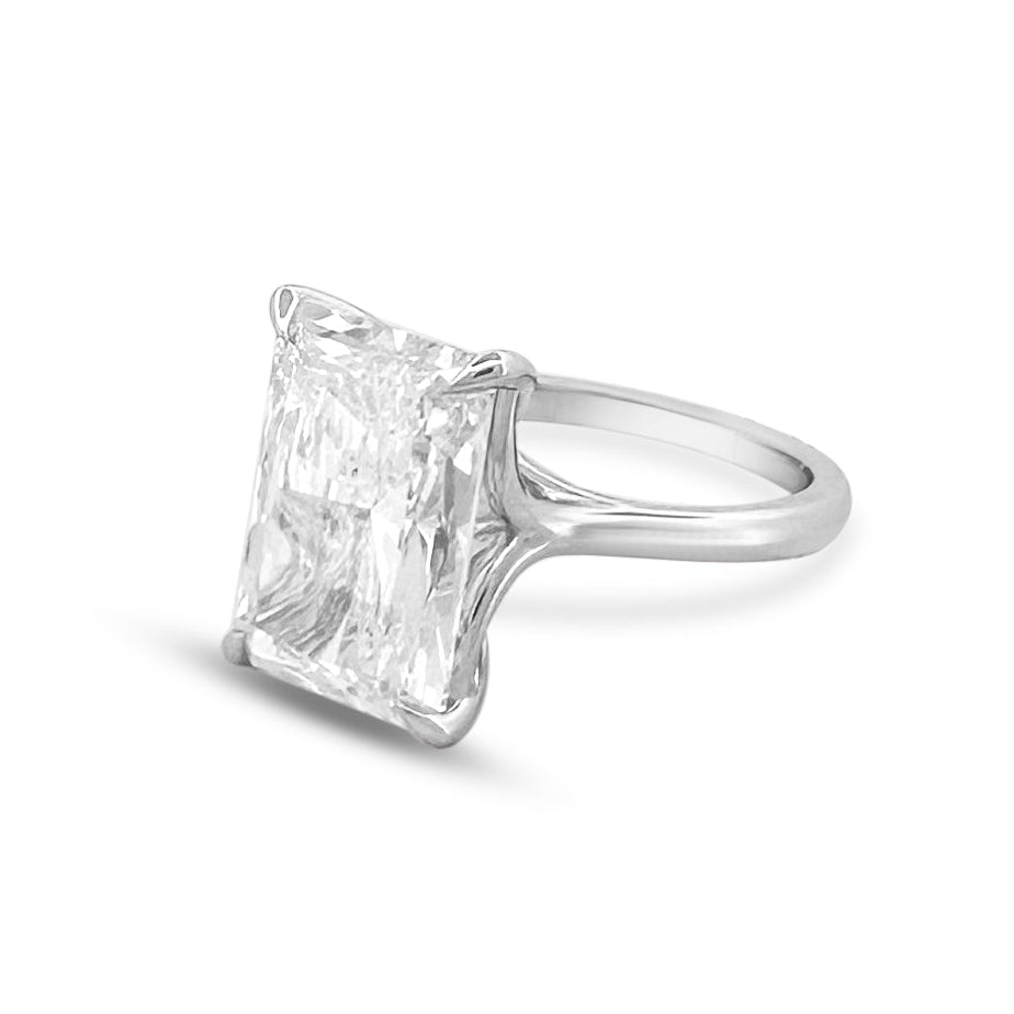 IGI Graded 8.16ct Radiant Cut Lab-Grown Diamond Solitaire Engagement Ring in 14k White Gold