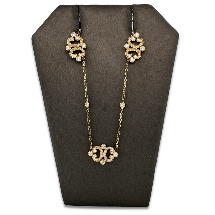 0.74ctw Round Brilliant Natural Diamond Necklace in 18k Yellow Gold