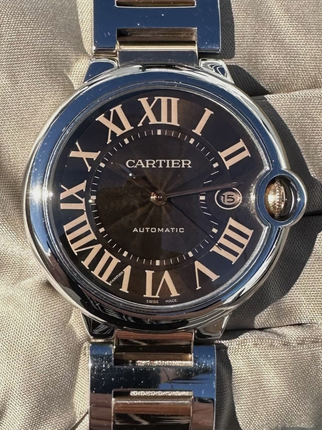 2011 Cartier Ballon Bleu 42mm Two-Tone Rose Gold & Stainless Steel Bracelet Watch with Box & Papers