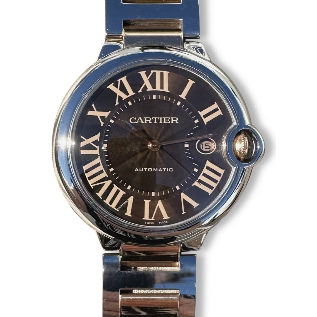 2011 Cartier Ballon Bleu 42mm Two-Tone Rose Gold & Stainless Steel Bracelet Watch with Box & Papers