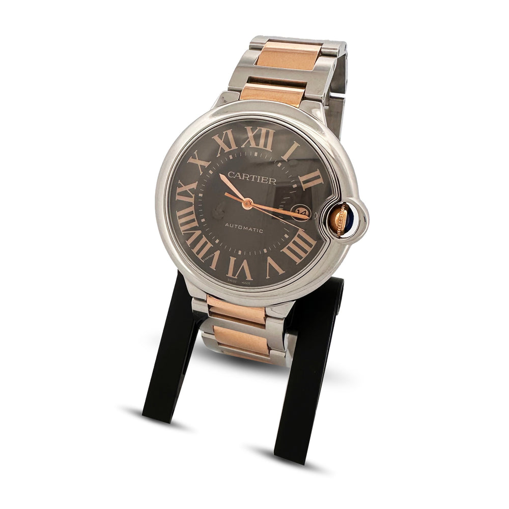 2011 Cartier Ballon Bleu 42mm Two-Tone Rose Gold & Stainless Steel Bracelet Watch with Box & Papers