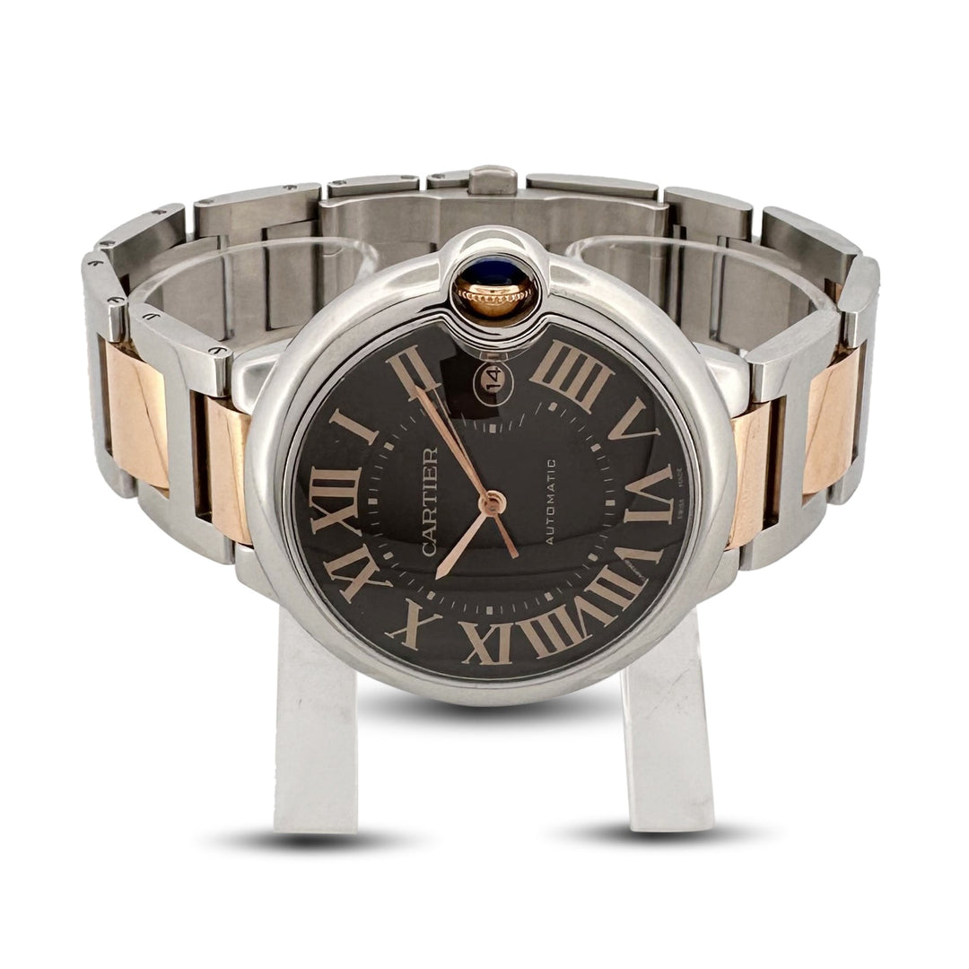 2011 Cartier Ballon Bleu 42mm Two-Tone Rose Gold & Stainless Steel Bracelet Watch with Box & Papers