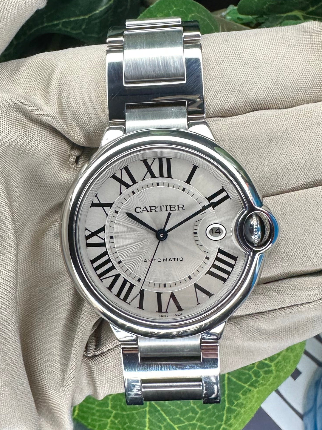 2010 Cartier Ballon Bleu 42mm Stainless Steel Bracelet Watch with Box & Papers