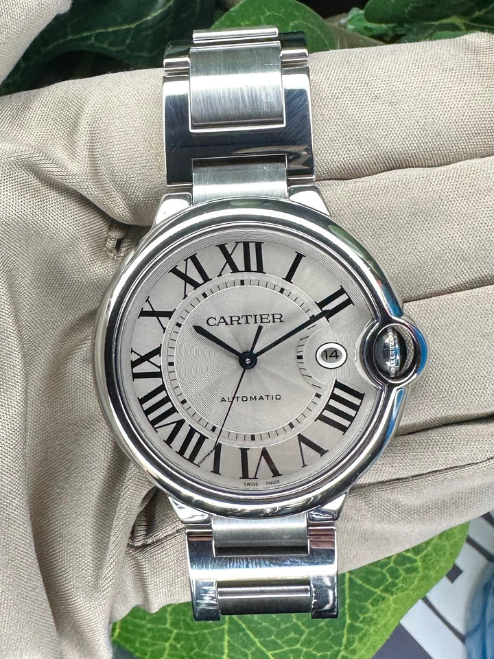 2010 Cartier Ballon Bleu 42mm Stainless Steel Bracelet Watch with Box & Papers