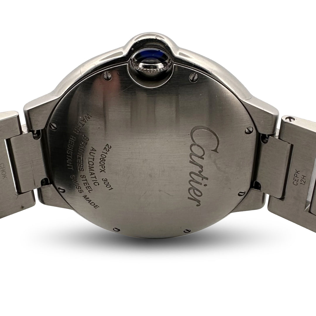 2010 Cartier Ballon Bleu 42mm Stainless Steel Bracelet Watch with Box & Papers