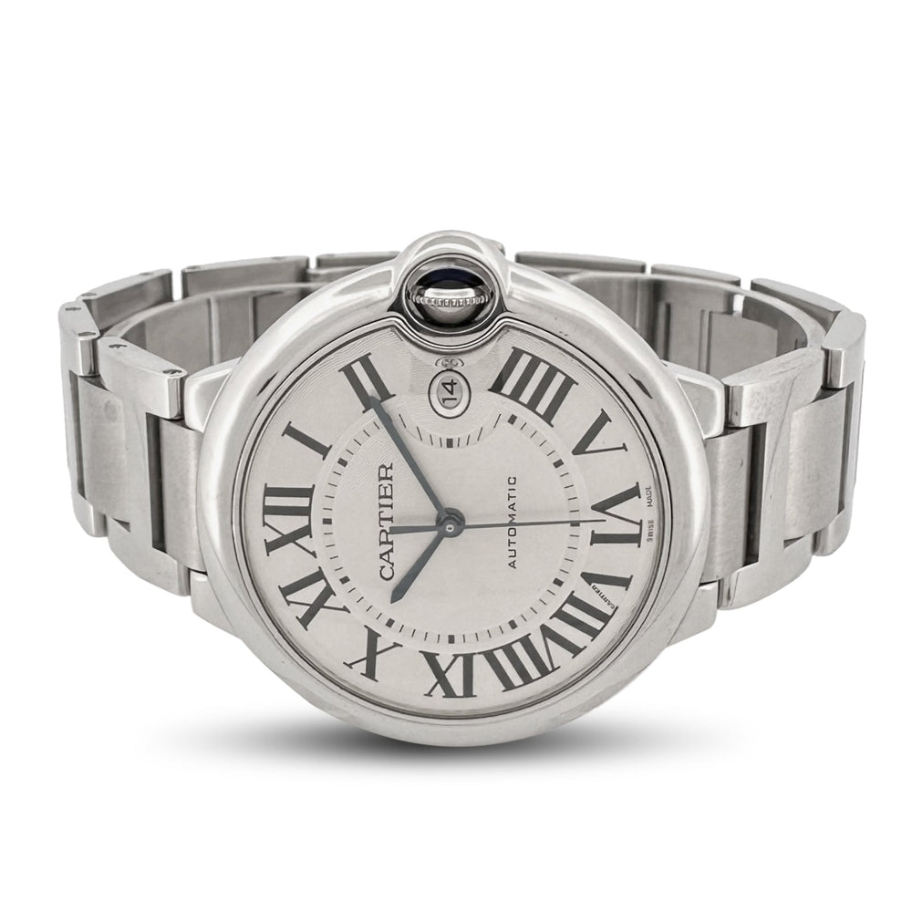 2010 Cartier Ballon Bleu 42mm Stainless Steel Bracelet Watch with Box & Papers