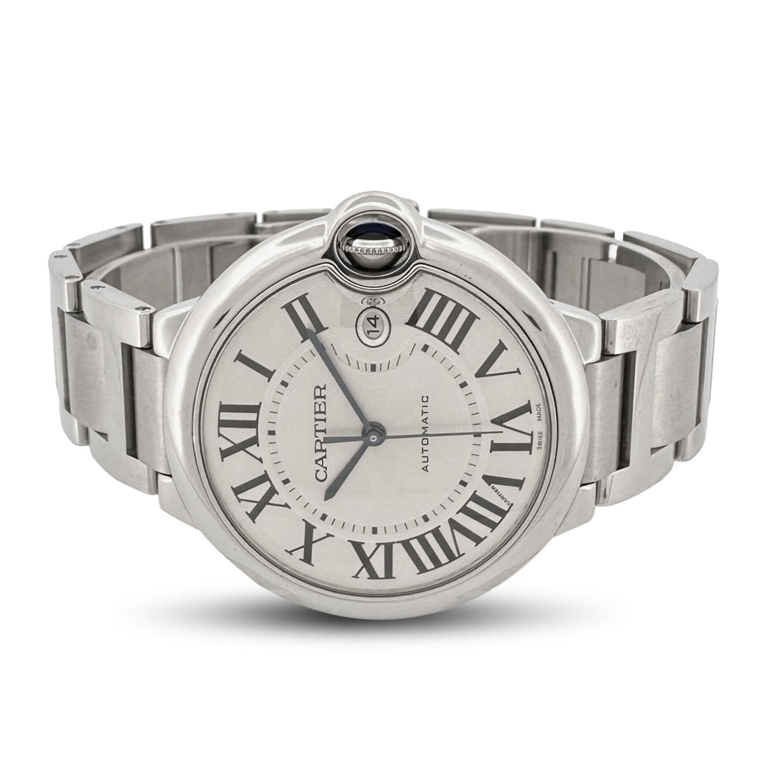 2010 Cartier Ballon Bleu 42mm Stainless Steel Bracelet Watch with Box & Papers