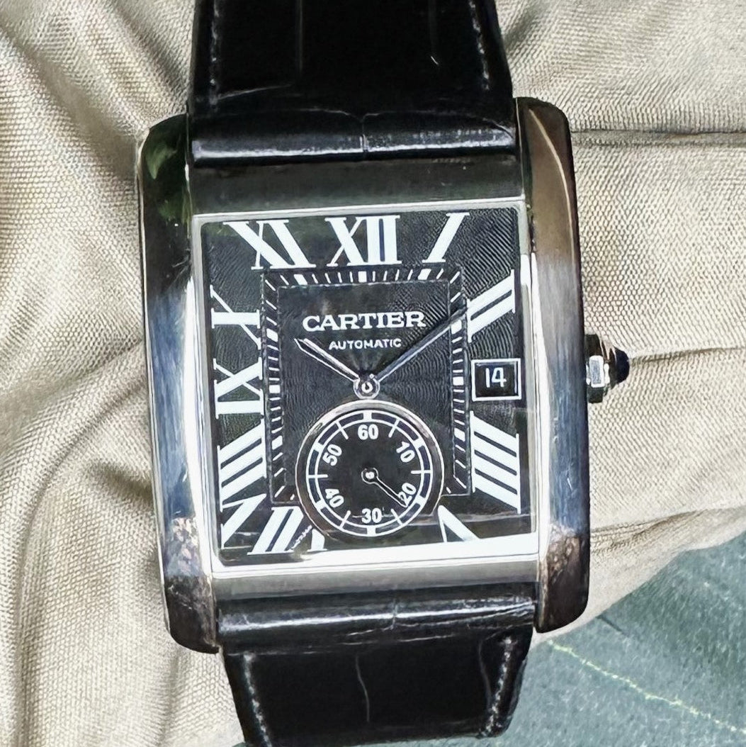 2017 Cartier Tank MC Stainless Steel Strap Watch with Box & Papers